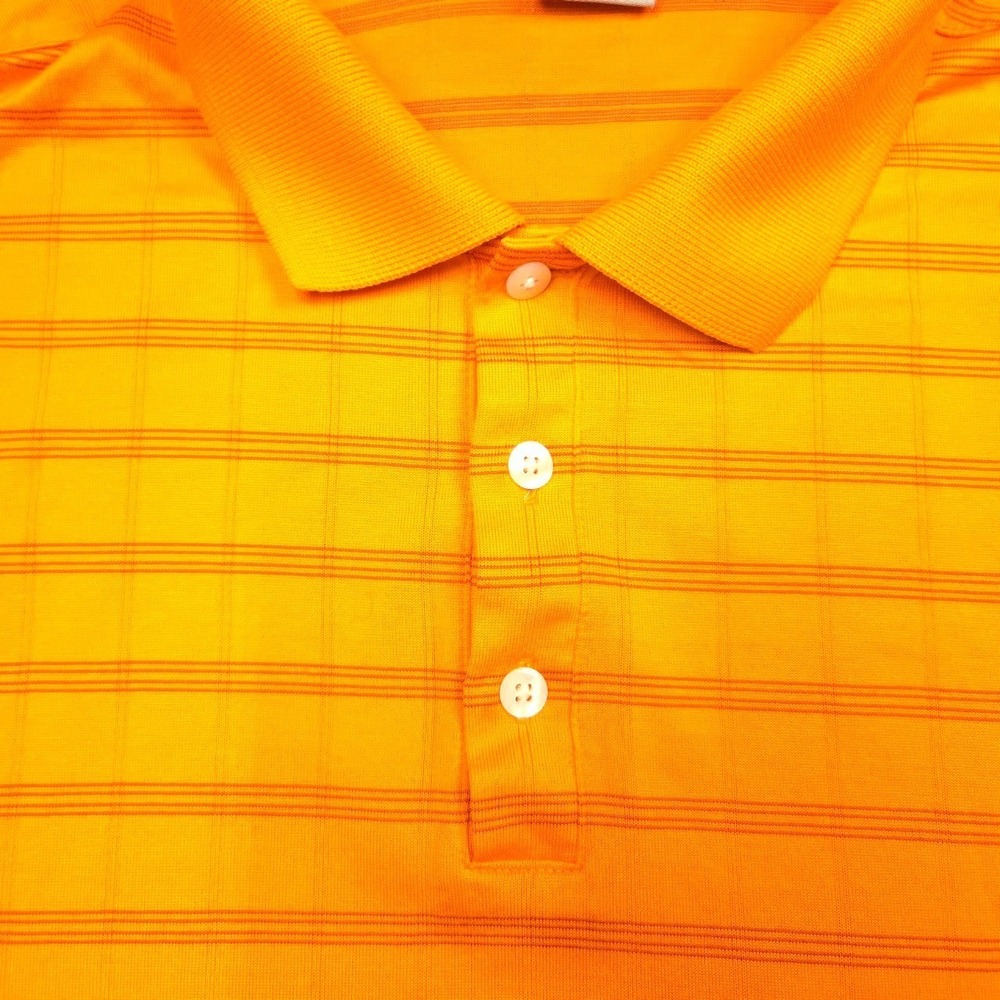 Nike Tiger Woods Collection Polo Mens XL Orange Stripe Dri-FIT Golf Shirt - Picture 7 of 13